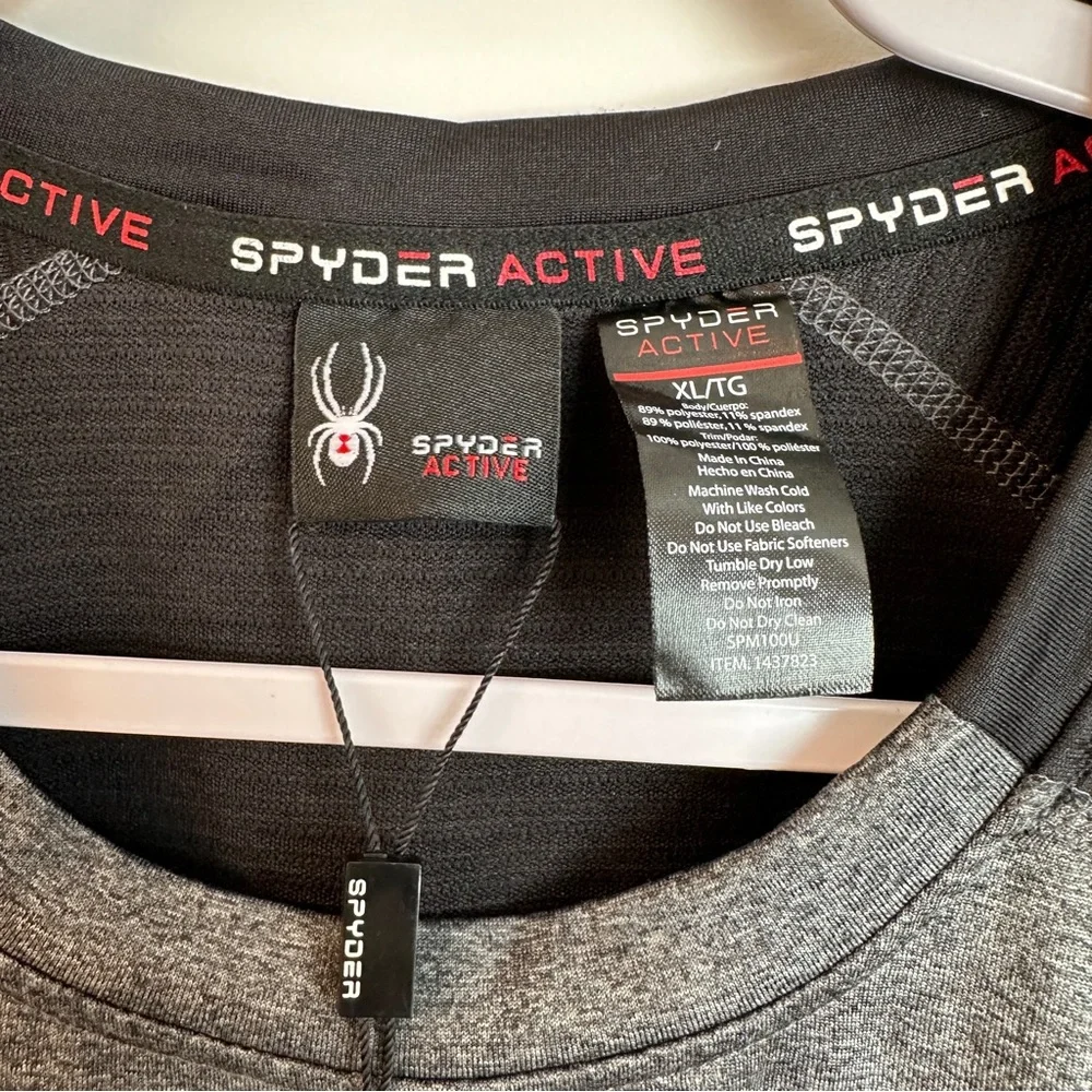 NWT Spyder Men’s Long Sleeve Brushed Crew (grey) - Picture 3 of 3